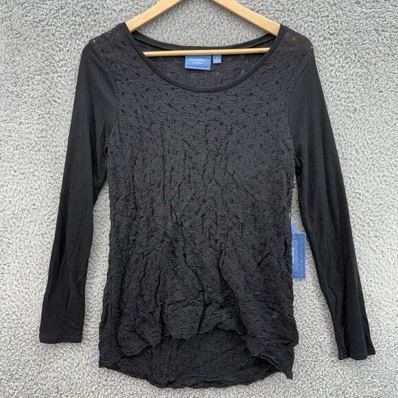 Simply Vera Vera Wang Sweaters - Simply Vera Wang Pure Night‎ Black Lace Lined Sweater Womens M Long Sleeve NWT